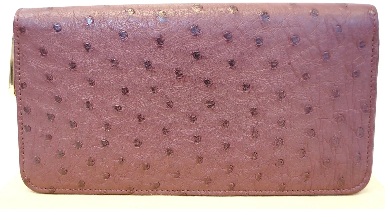 LOUIS VUITTON Burgundy Ostrich Leather Zippy Wallet - Sale