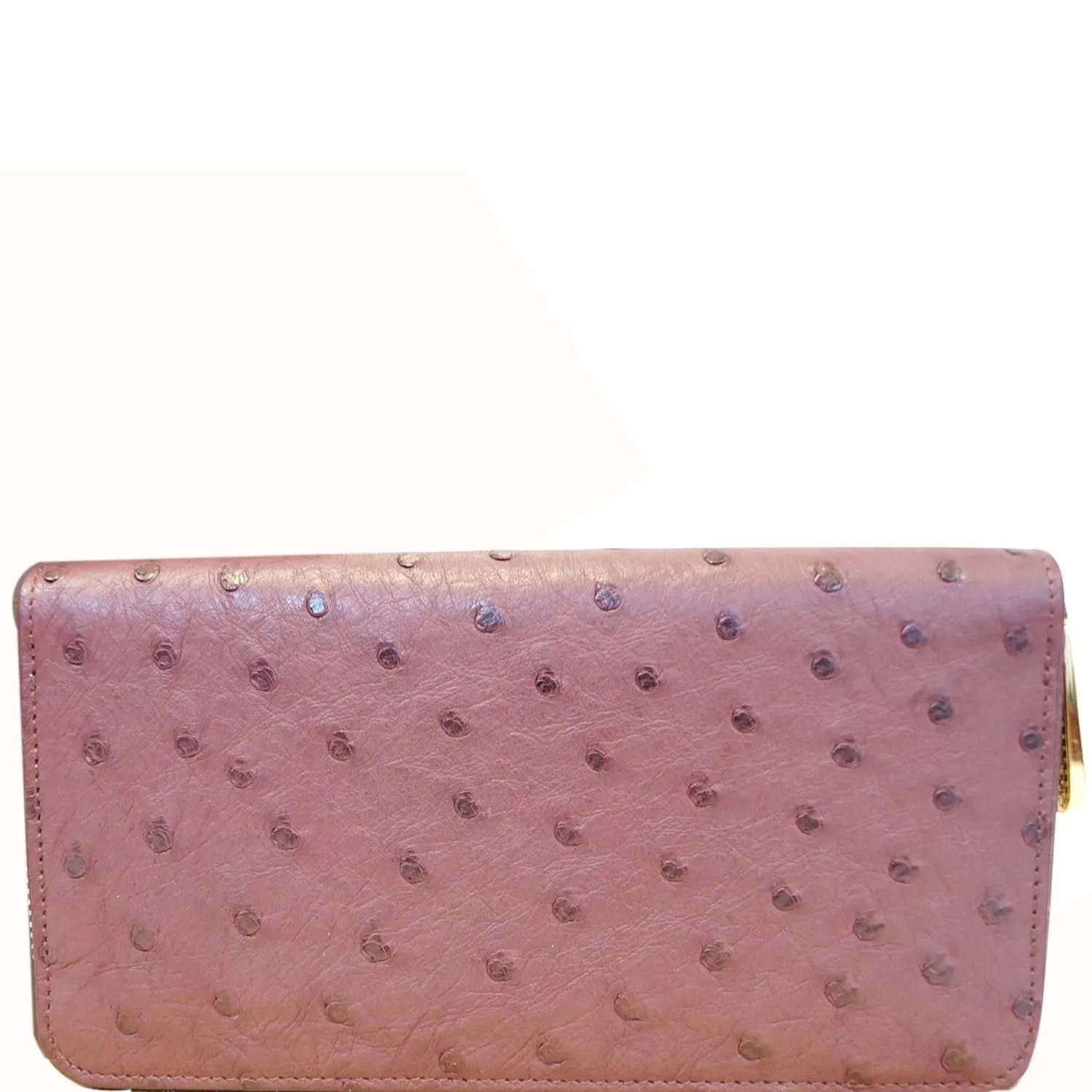 LOUIS VUITTON Burgundy Ostrich Leather Zippy Wallet - Sale