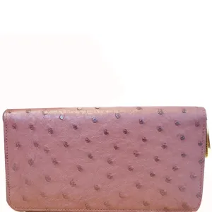 LOUIS VUITTON Burgundy Ostrich Leather Zippy Wallet - Sale