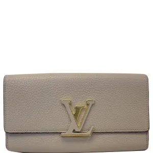 LOUIS VUITTON Capucines Taurillon Leather Wallet Galet