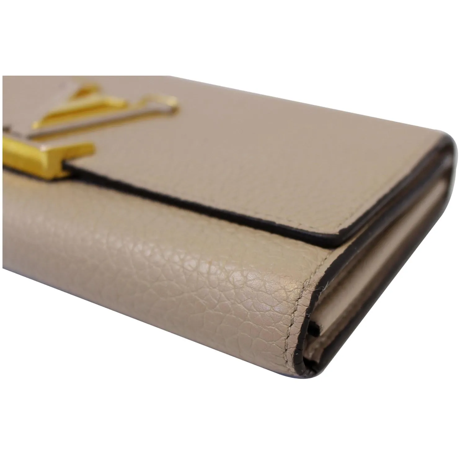 LOUIS VUITTON Capucines Taurillon Leather Wallet Galet