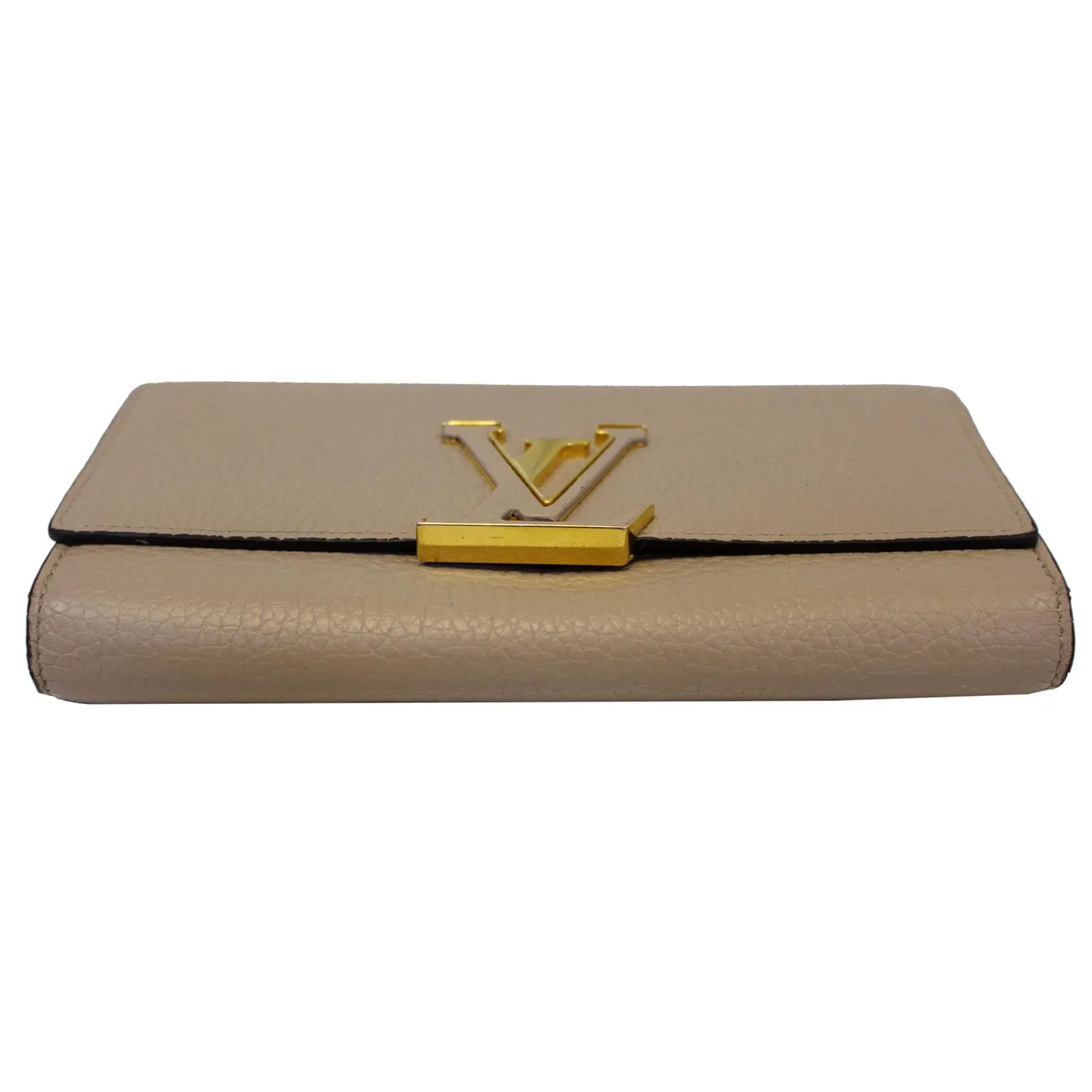 LOUIS VUITTON Capucines Taurillon Leather Wallet Galet