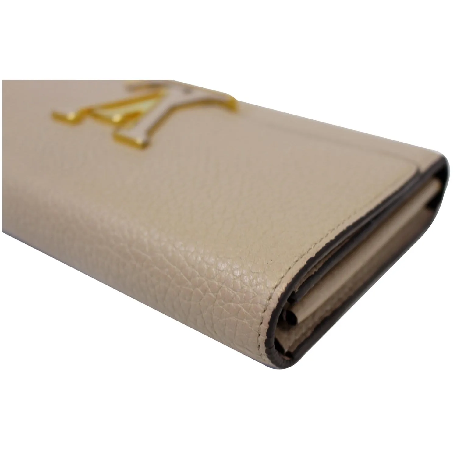 LOUIS VUITTON Capucines Taurillon Leather Wallet Galet