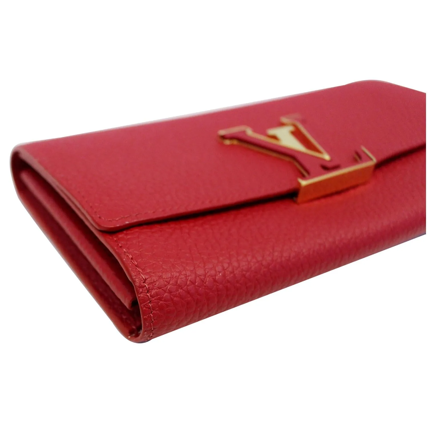 Louis Vuitton Capucines Taurillon Leather Wallet Scarlet - 25% OFF