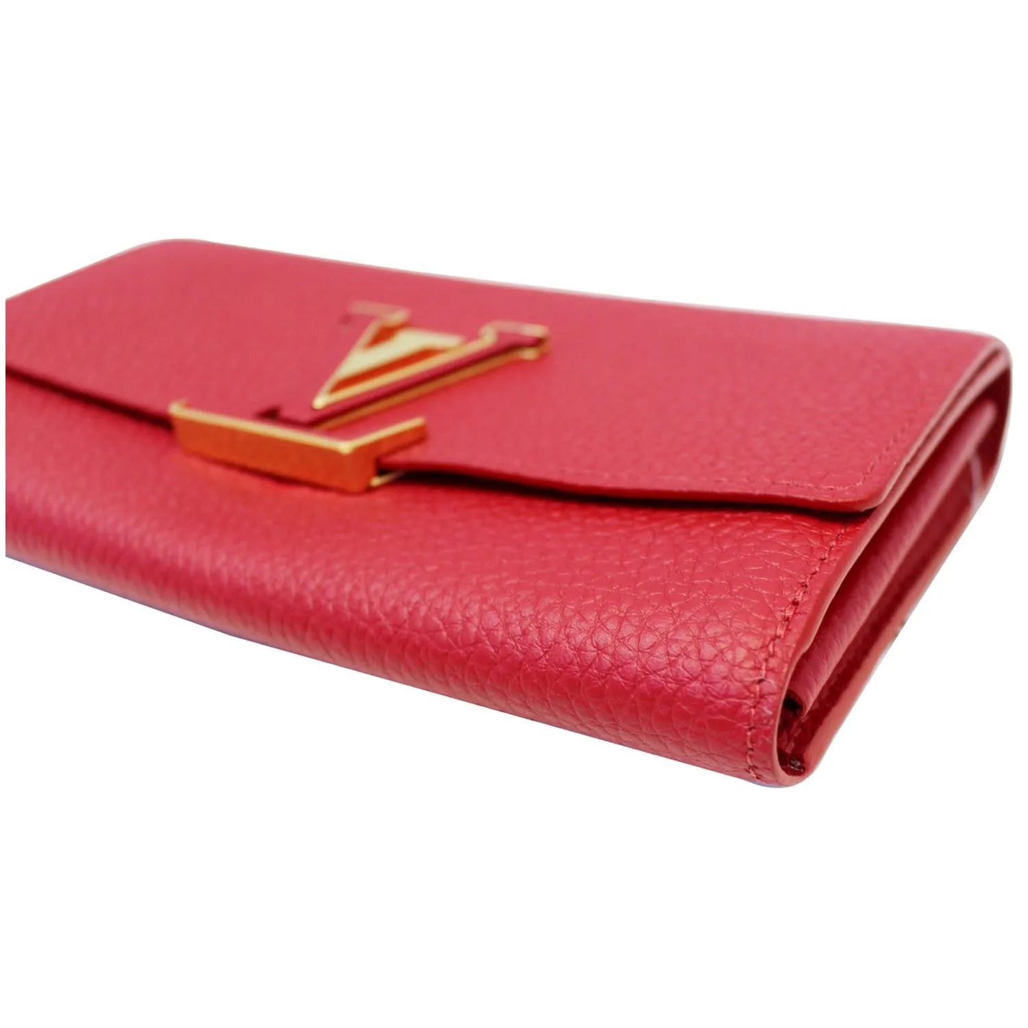 Louis Vuitton Capucines Taurillon Leather Wallet Scarlet - 25% OFF