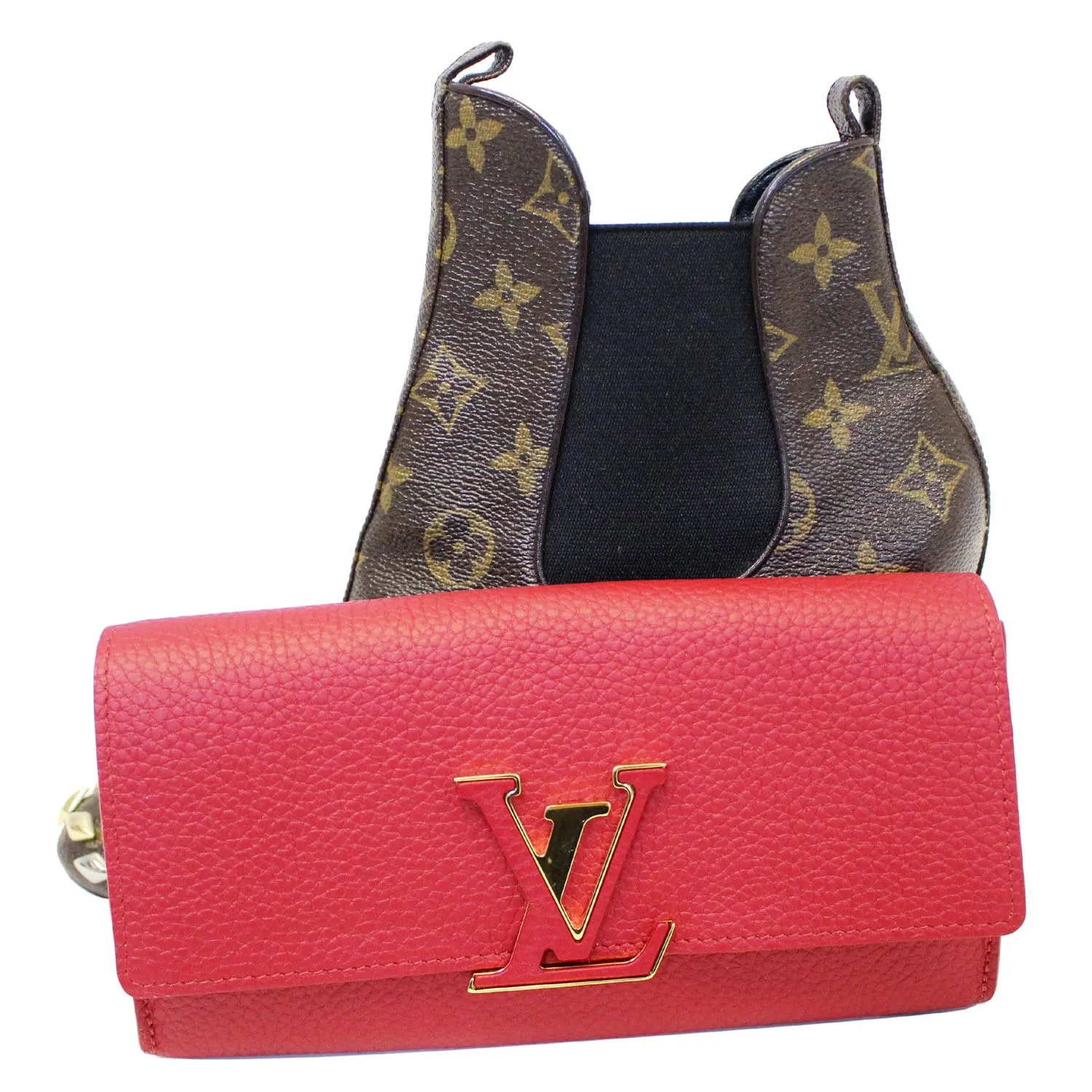 Louis Vuitton Capucines Taurillon Leather Wallet Scarlet - 25% OFF
