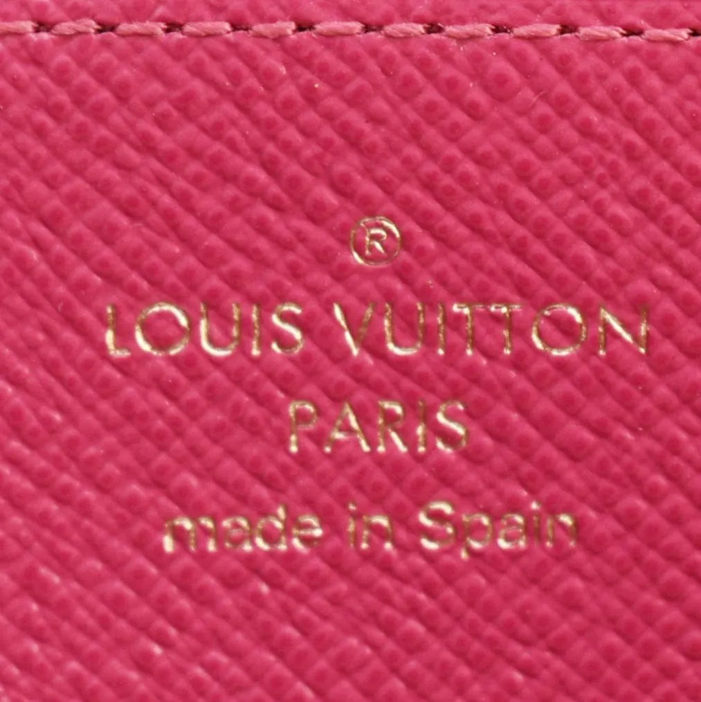 LOUIS VUITTON Chain Flower Monogram Canvas Zippy Wallet Brown