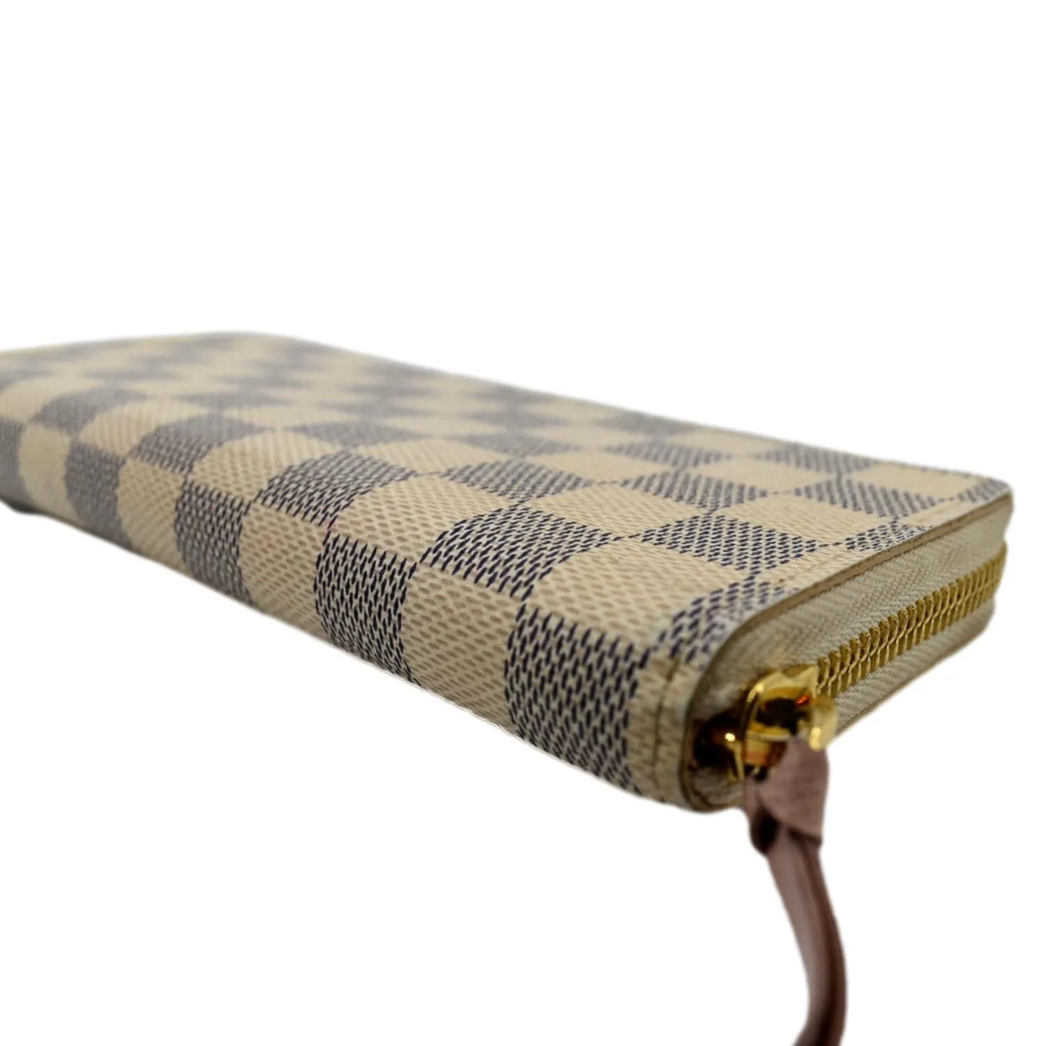 LOUIS VUITTON Clemence Damier Azur Wallet White