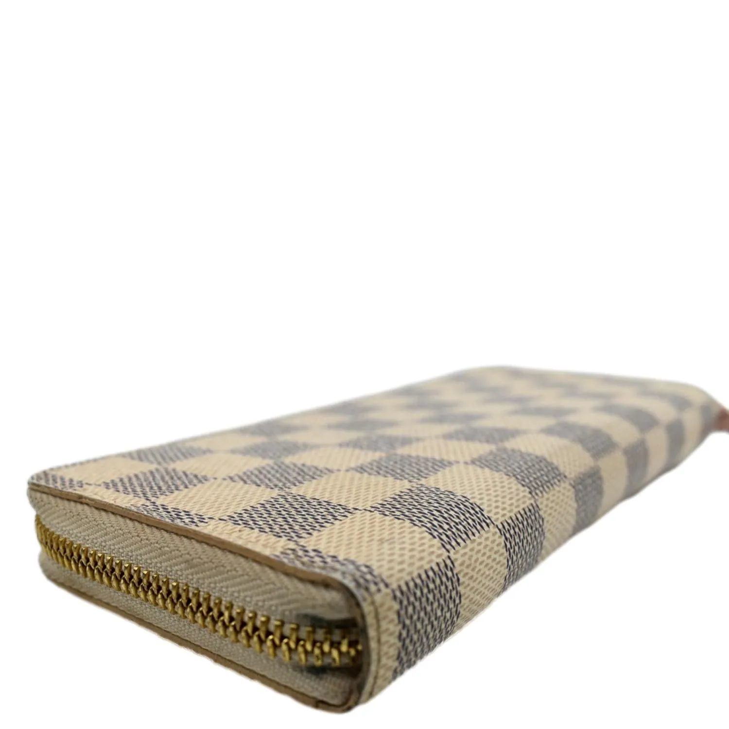 LOUIS VUITTON Clemence Damier Azur Wallet White