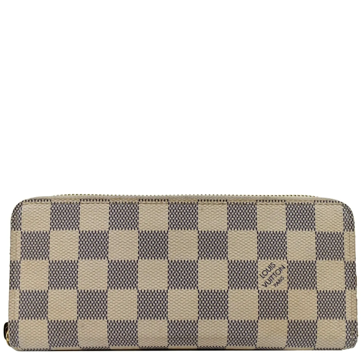 LOUIS VUITTON Clemence Damier Azur Wallet White