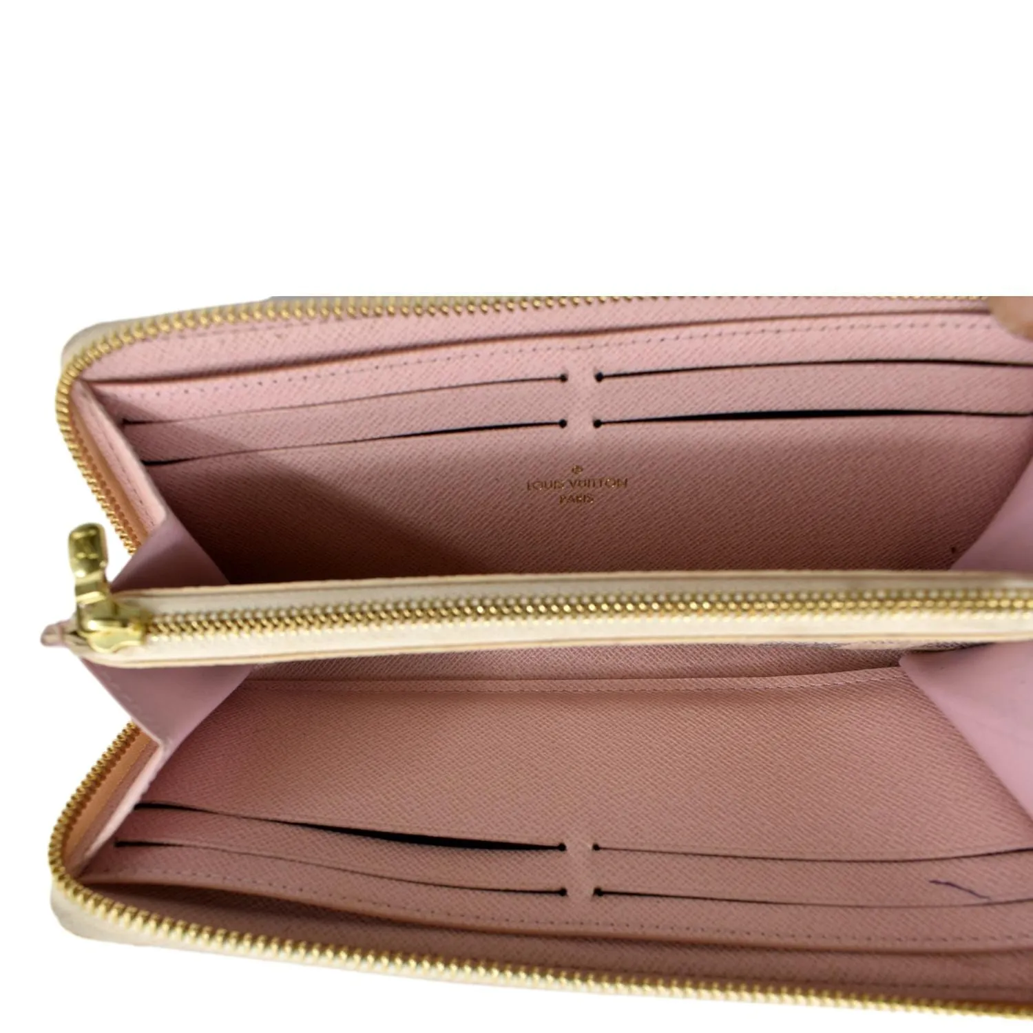 LOUIS VUITTON Clemence Damier Azur Wallet White