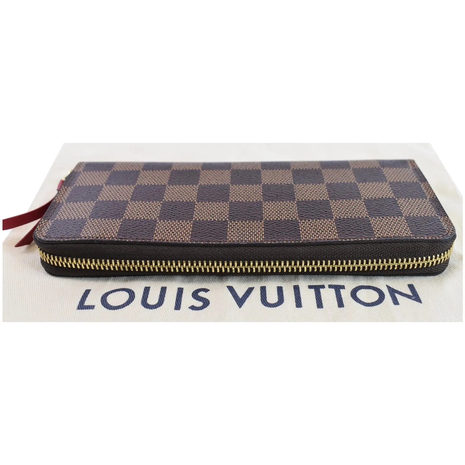 LOUIS VUITTON Clemence Damier Ebene  Wallet Brown