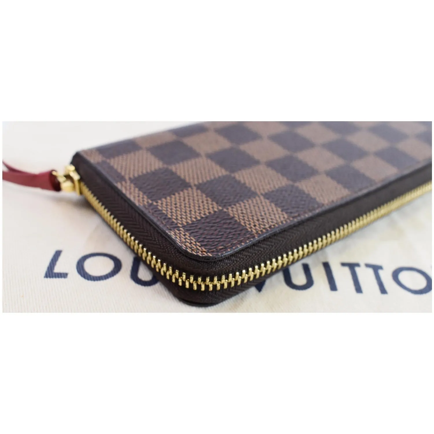 LOUIS VUITTON Clemence Damier Ebene  Wallet Brown