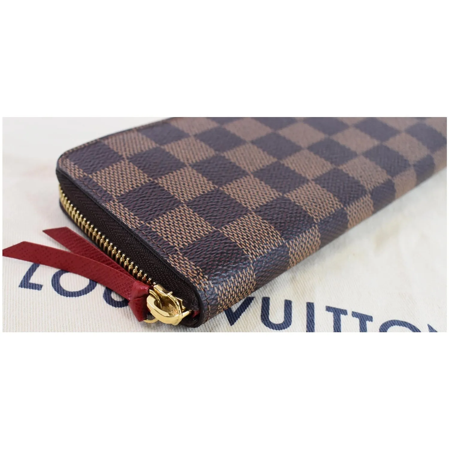 LOUIS VUITTON Clemence Damier Ebene  Wallet Brown