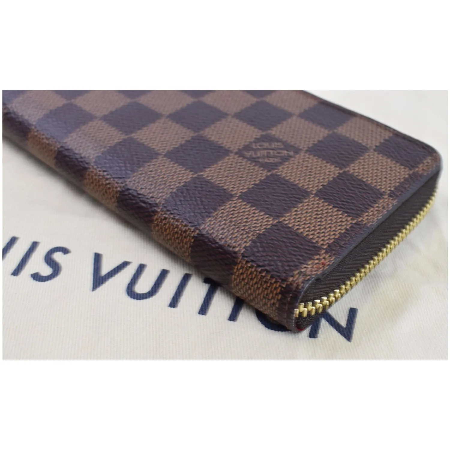 LOUIS VUITTON Clemence Damier Ebene  Wallet Brown