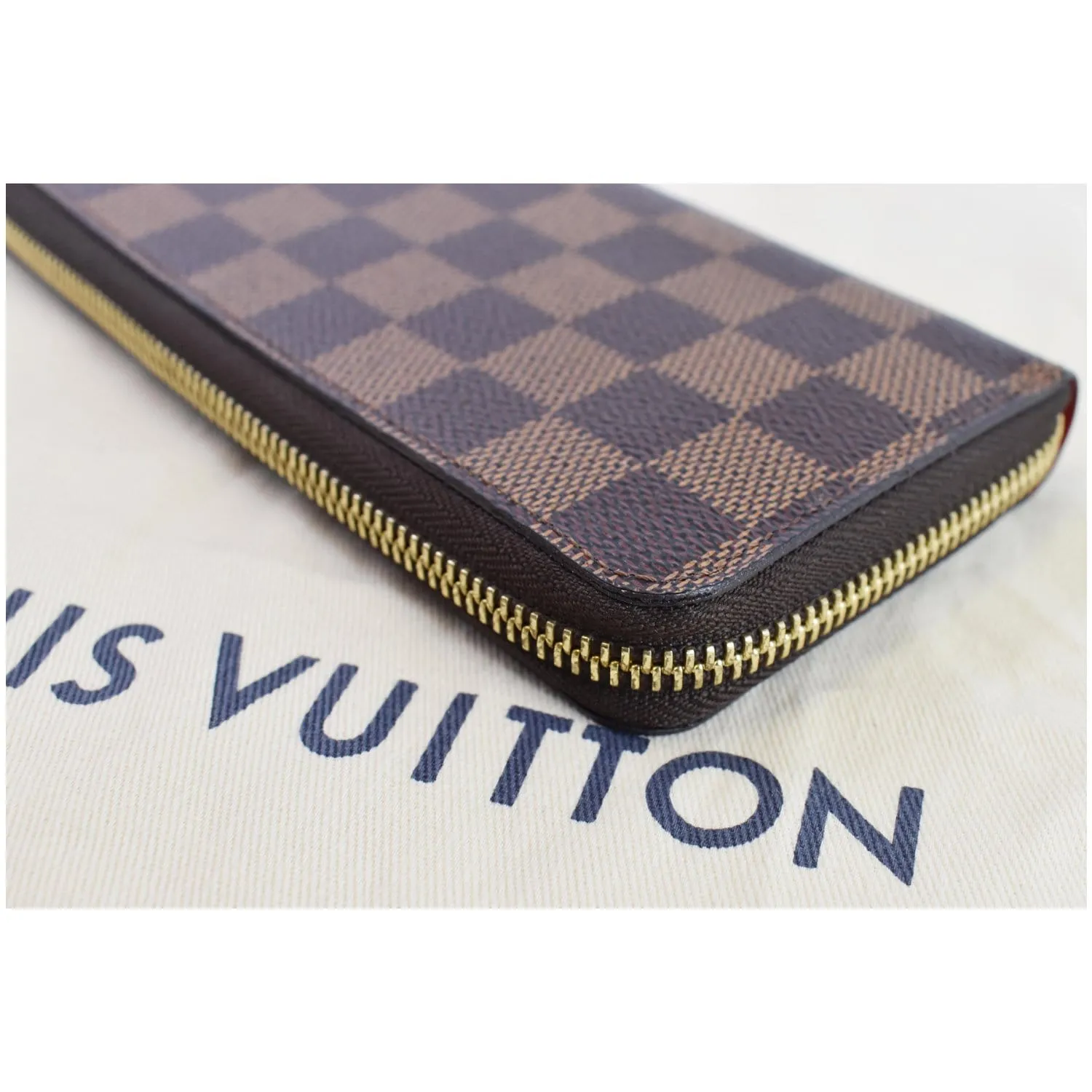 LOUIS VUITTON Clemence Damier Ebene  Wallet Brown