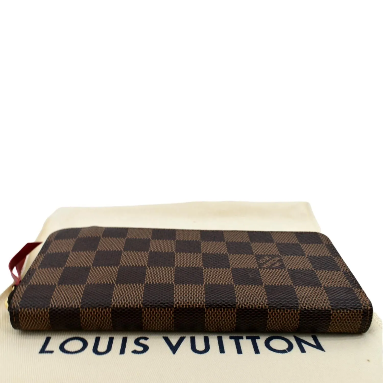 LOUIS VUITTON Clemence Damier Ebene Zippy Wallet Brown