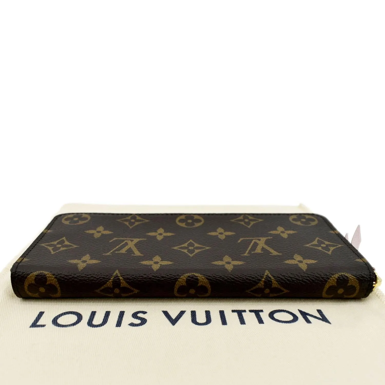 LOUIS VUITTON Clemence Monogram Canvas Zippy Wallet Brown