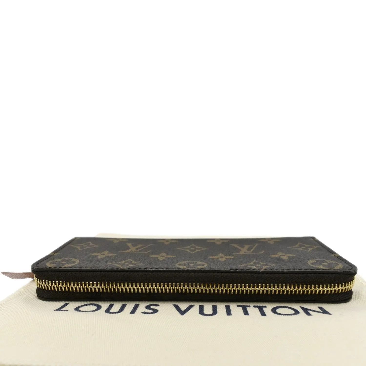 LOUIS VUITTON Clemence Monogram Canvas Zippy Wallet Brown
