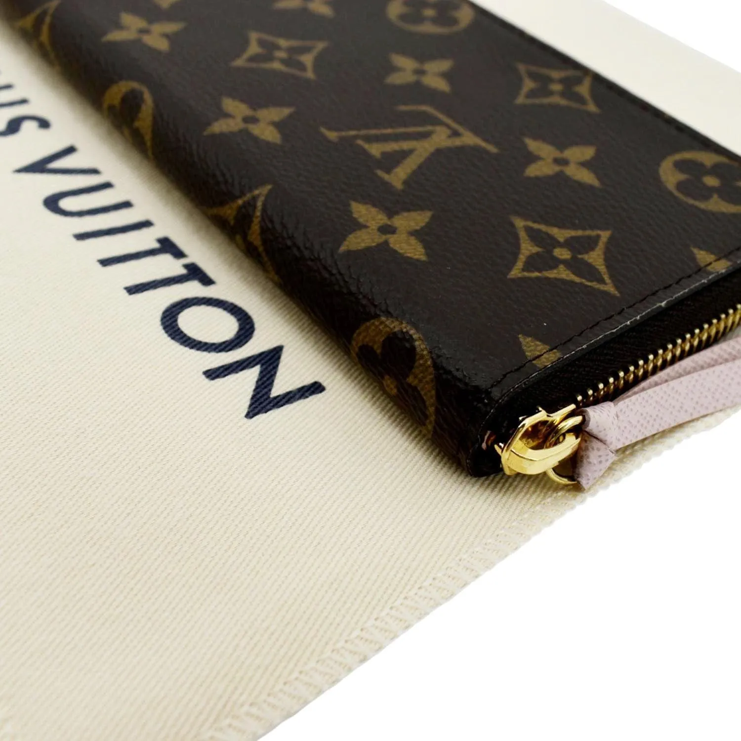 LOUIS VUITTON Clemence Monogram Canvas Zippy Wallet Brown