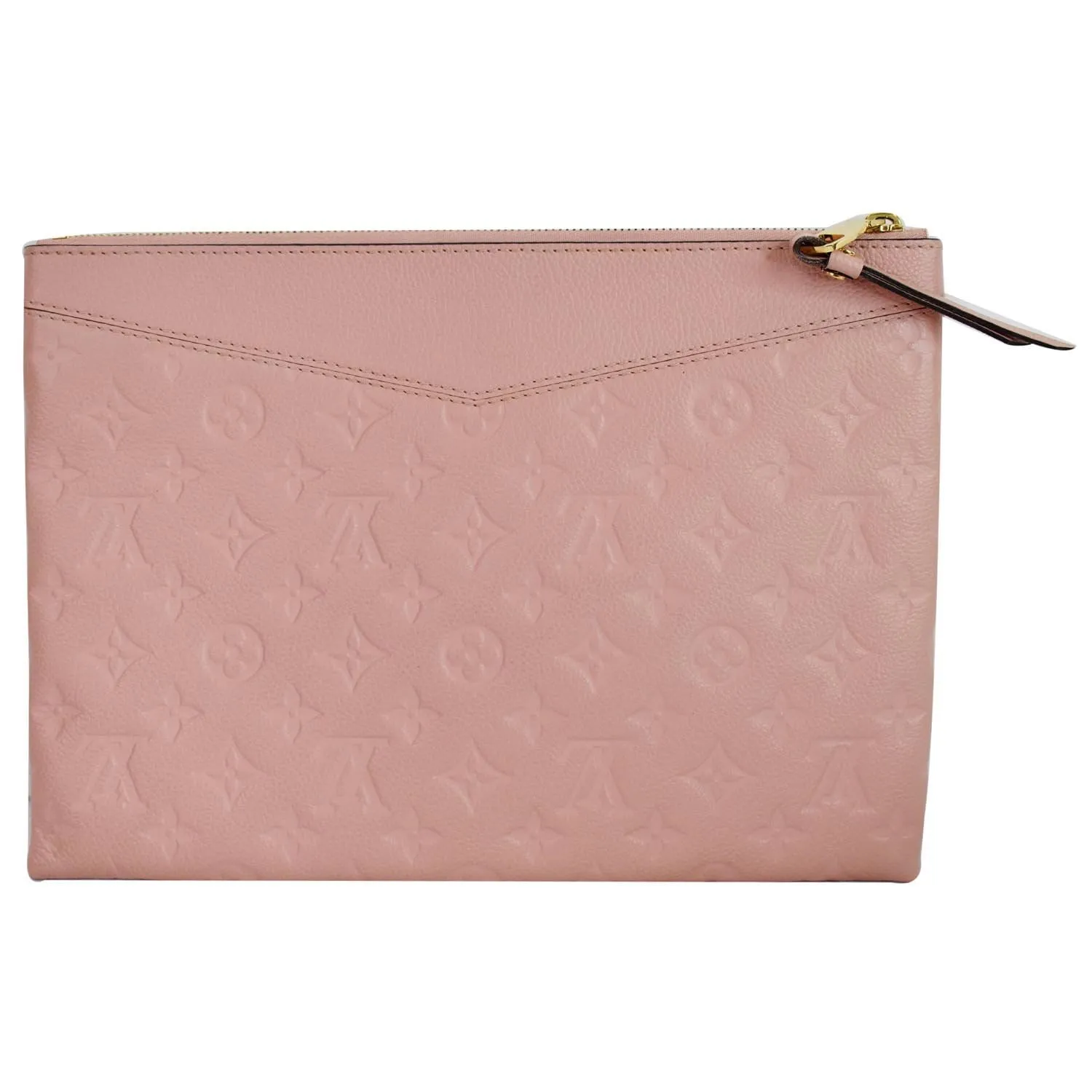 LOUIS VUITTON Daily Pouch Monogram Empreinte Leather Clutch Rose Poudre - 20% OFF