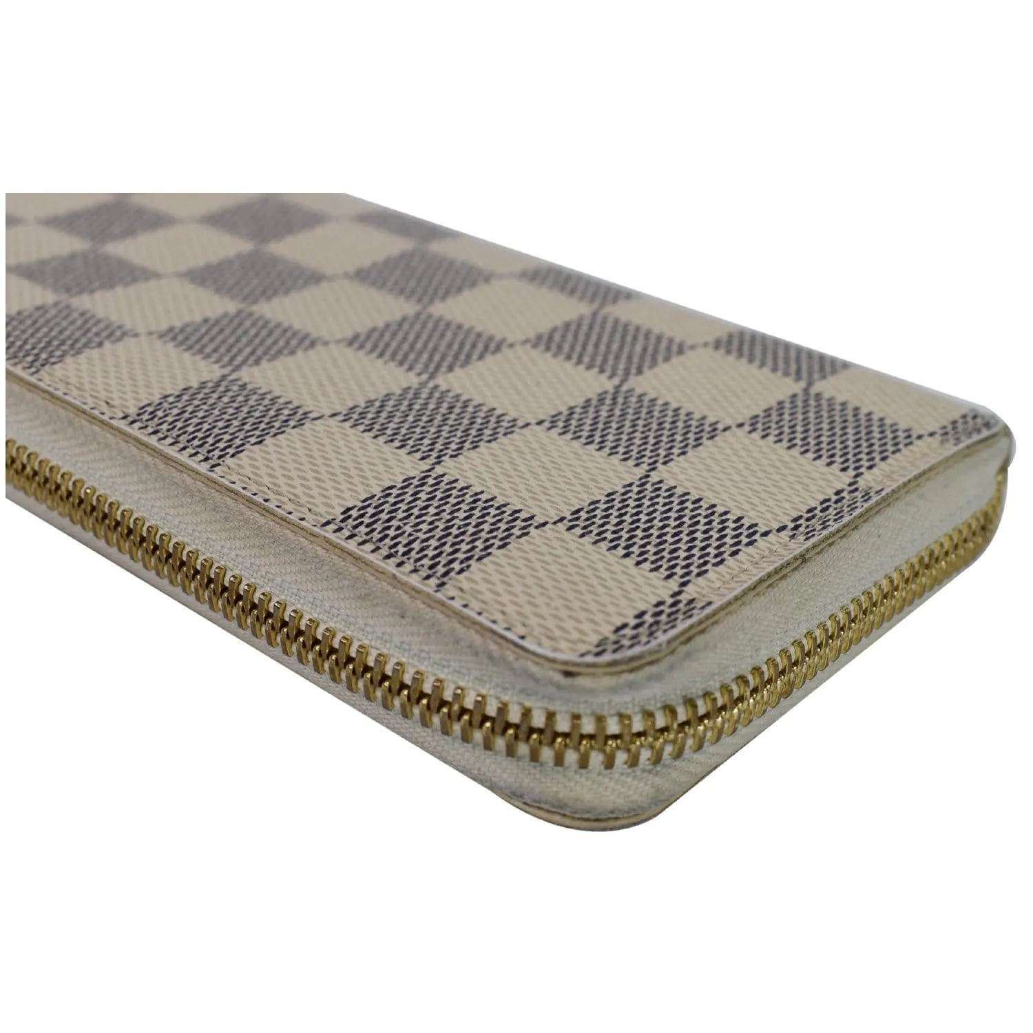 LOUIS VUITTON Damier Azur Clemence Wallet White