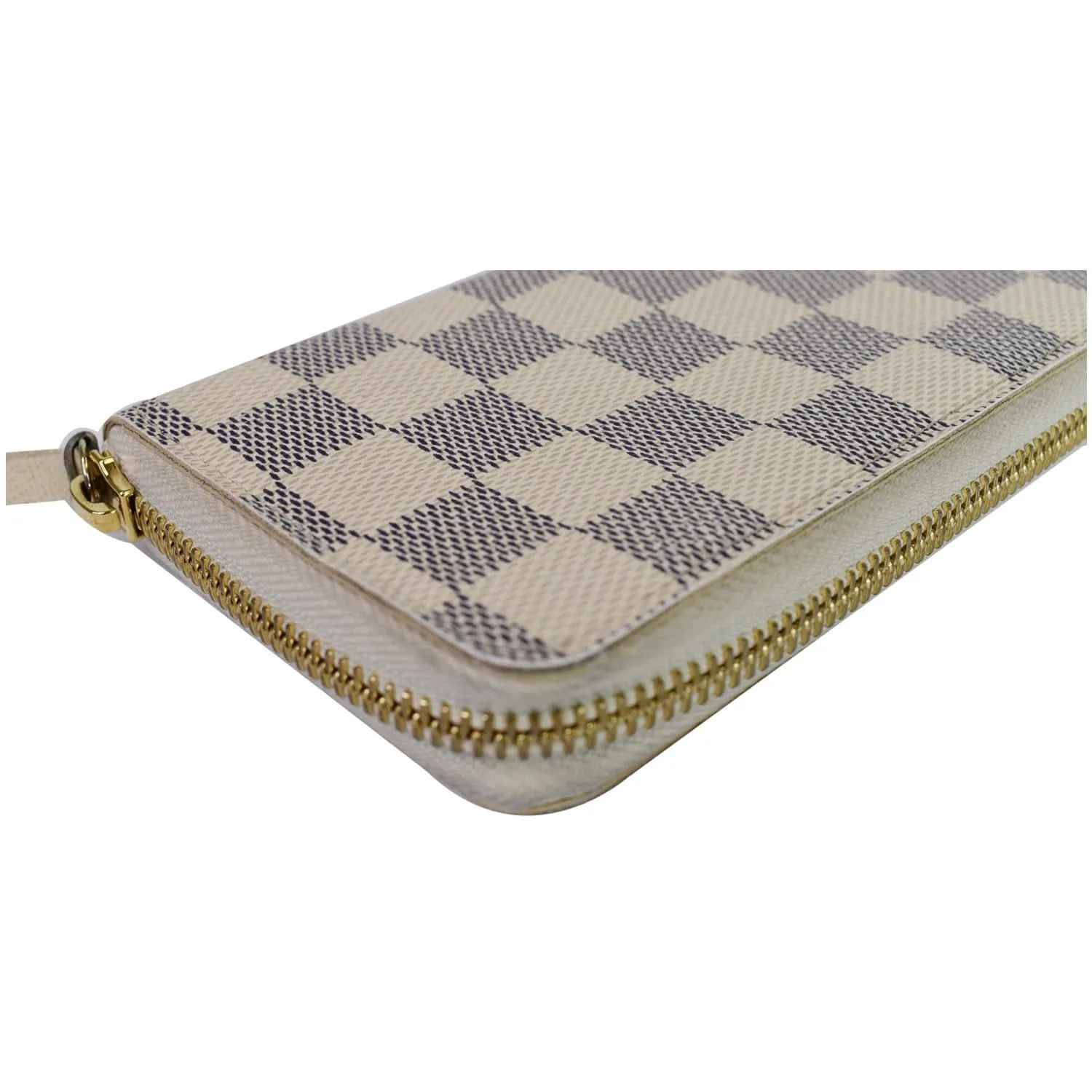 LOUIS VUITTON Damier Azur Clemence Wallet White