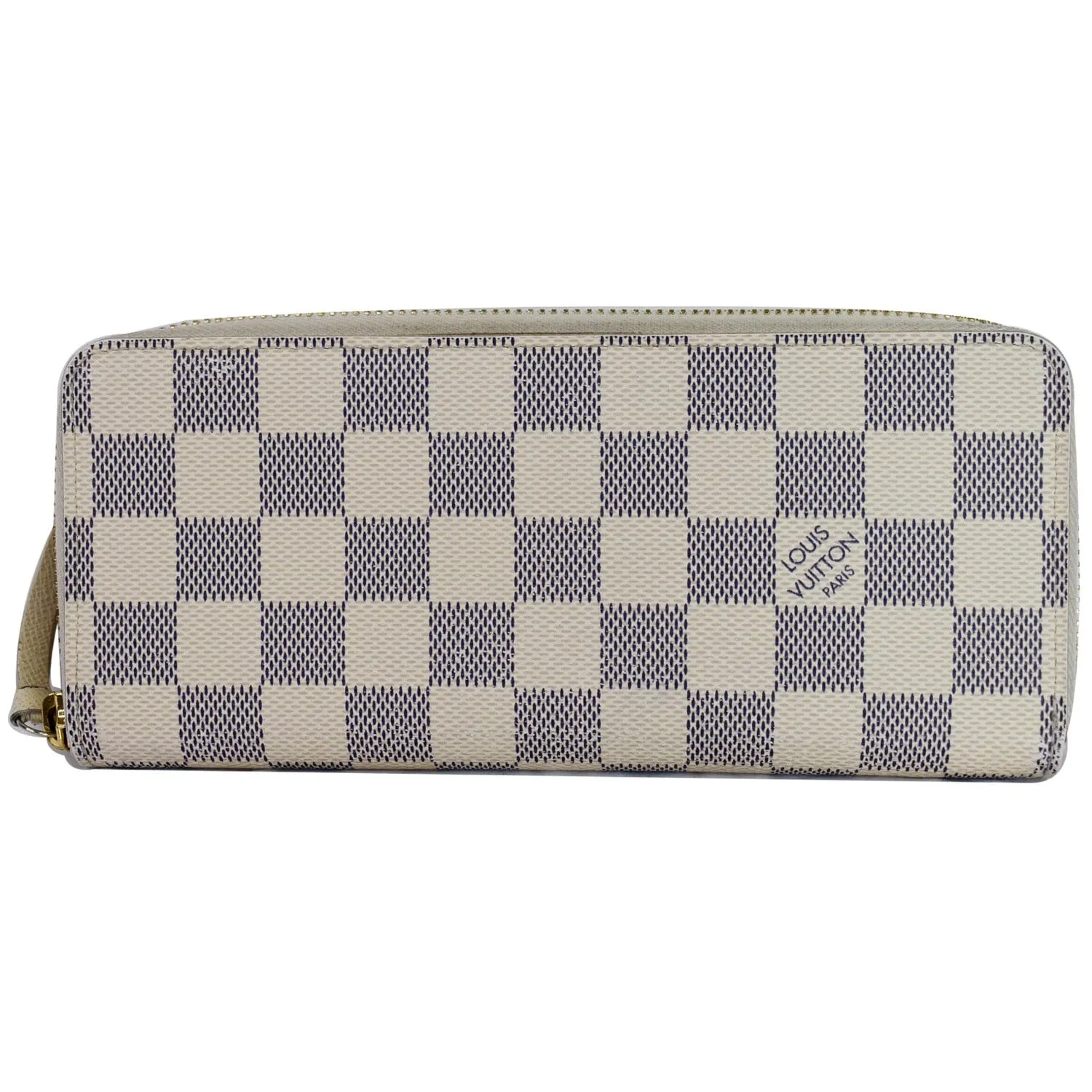 LOUIS VUITTON Damier Azur Clemence Wallet White