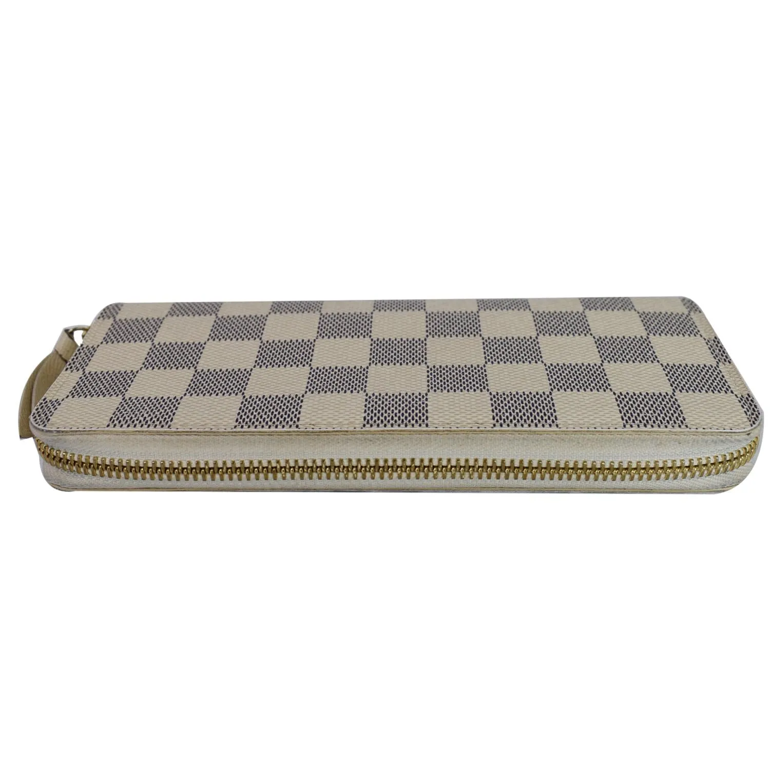 LOUIS VUITTON Damier Azur Clemence Wallet White