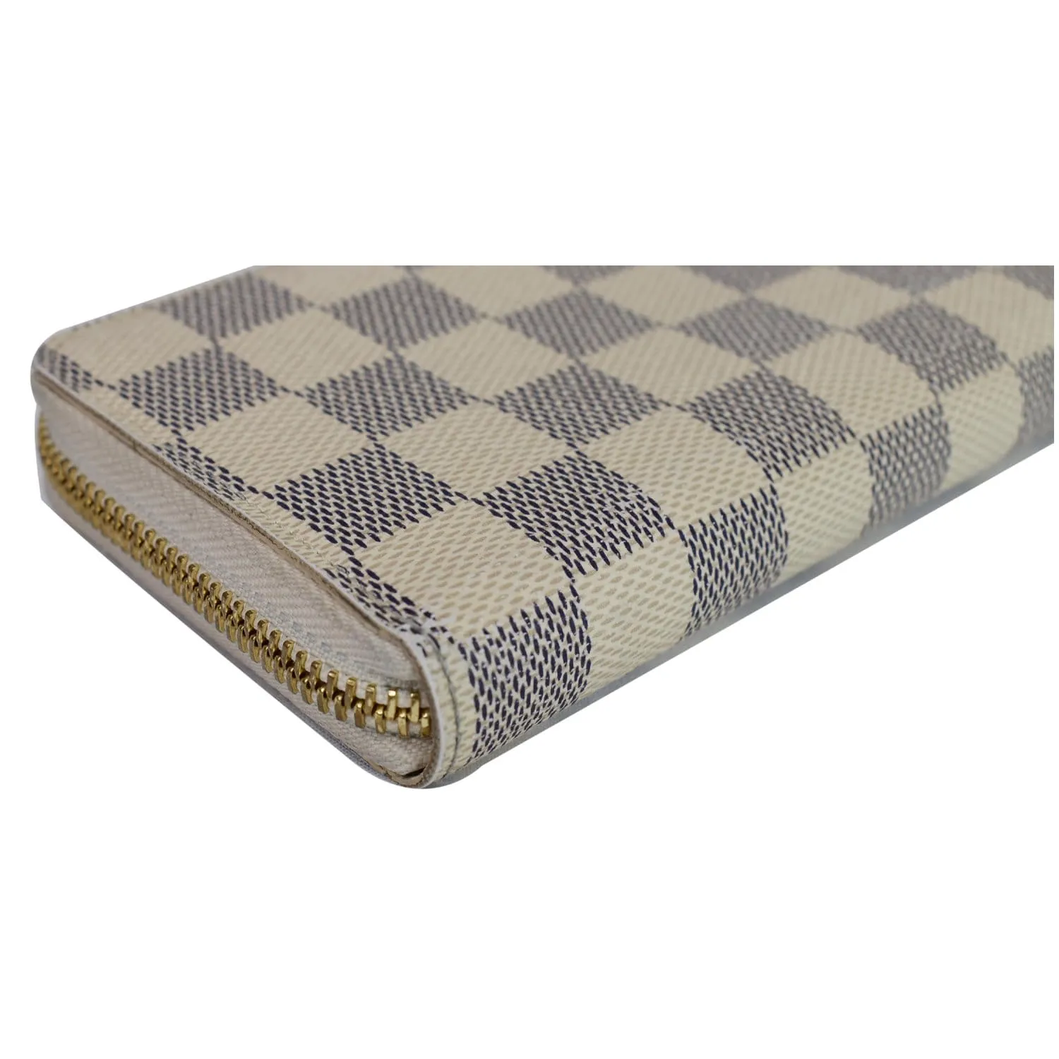LOUIS VUITTON Damier Azur Clemence Wallet White