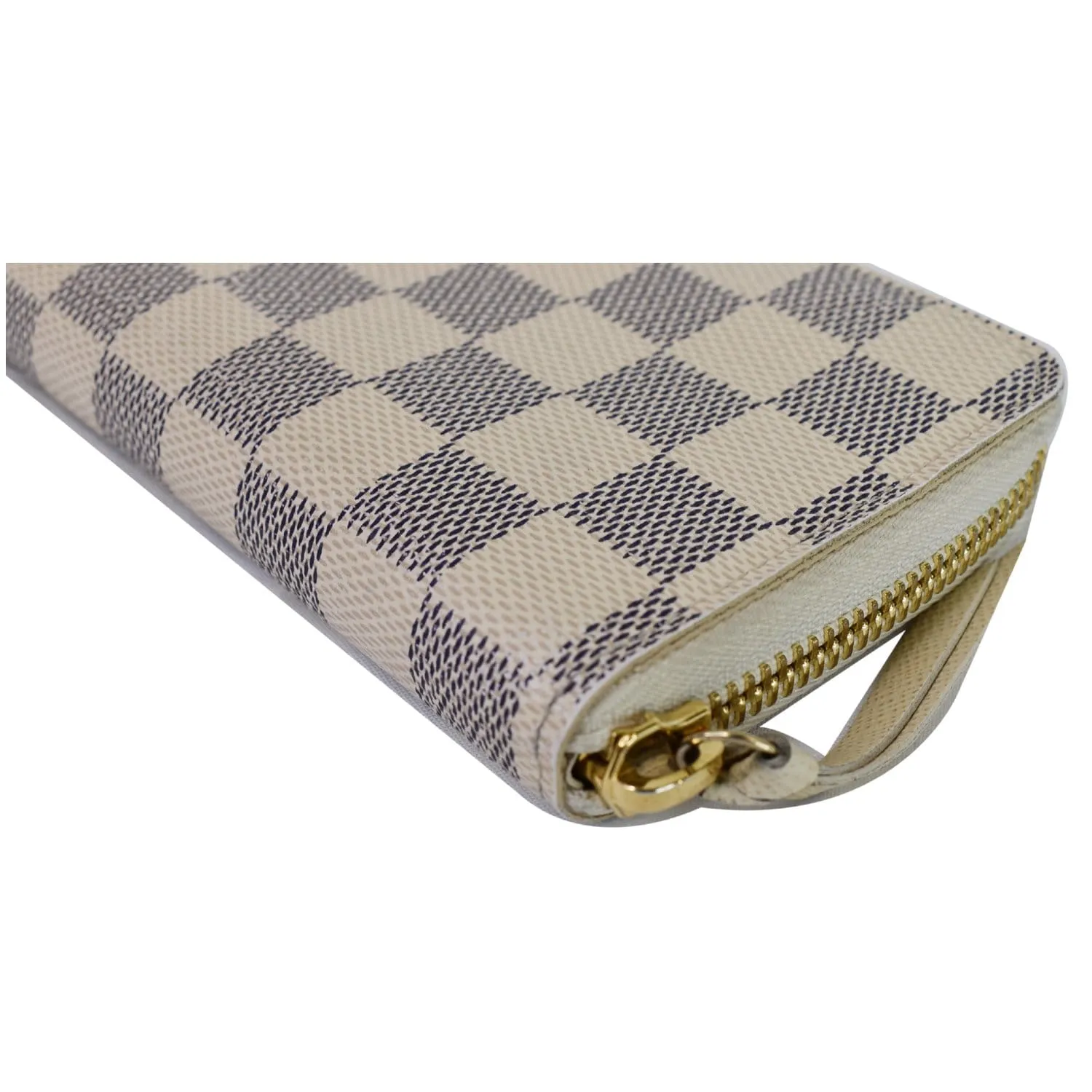 LOUIS VUITTON Damier Azur Clemence Wallet White