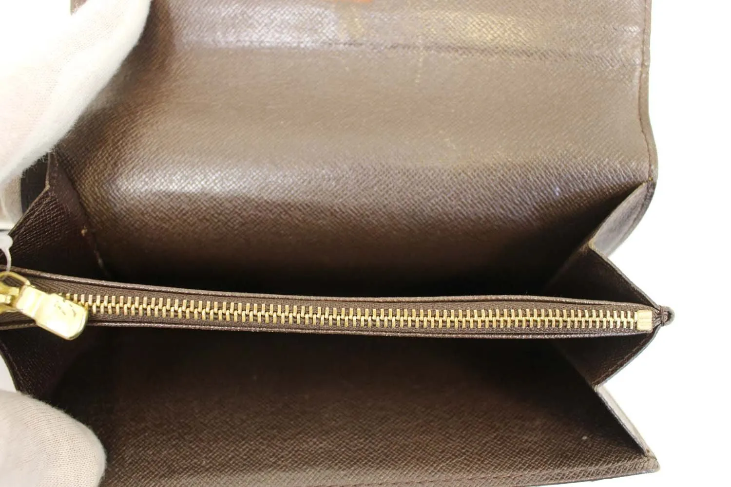 LOUIS VUITTON Damier Ebene Brown Sarah Wallet - Sale