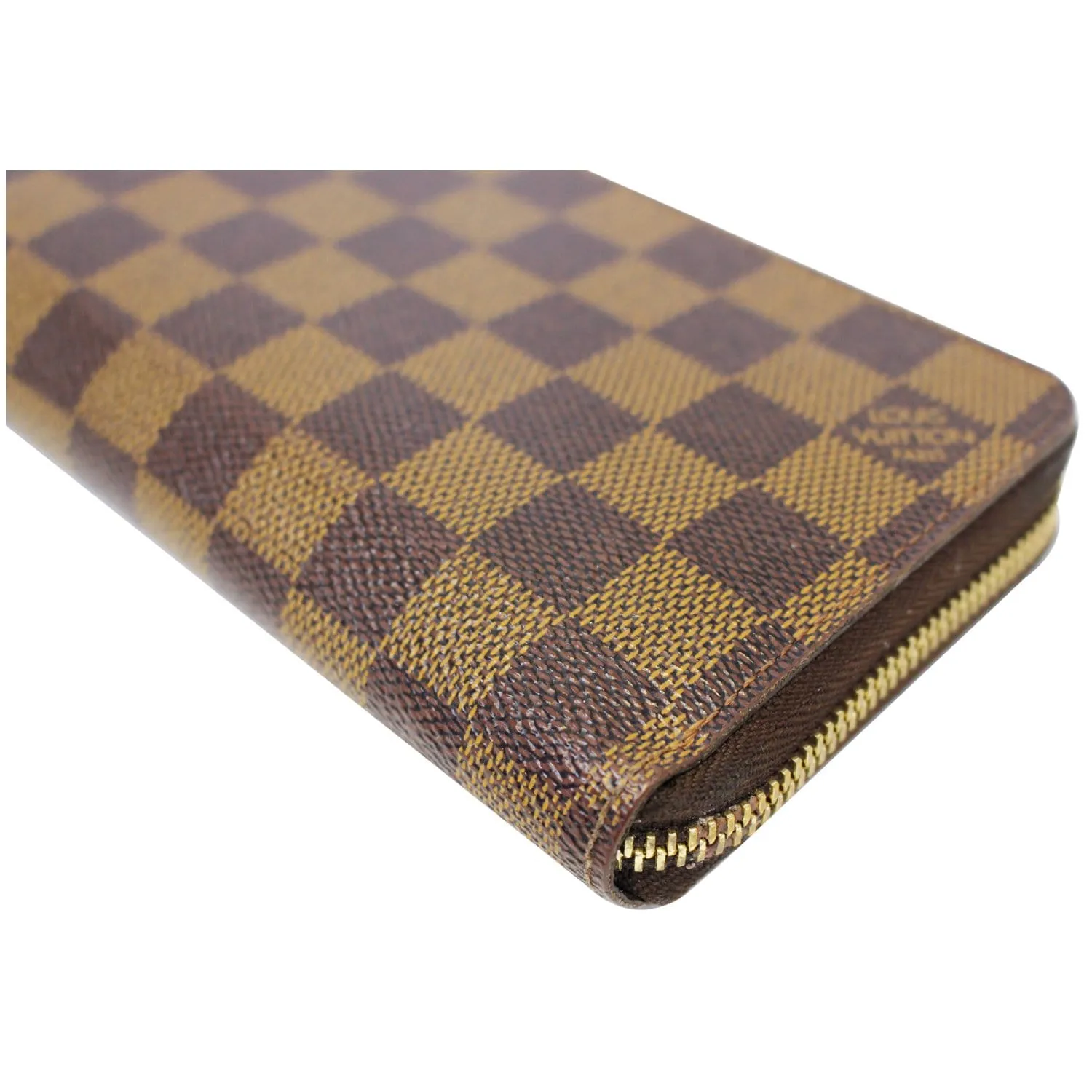 LOUIS VUITTON Damier Ebene Zippy Wallet Brown