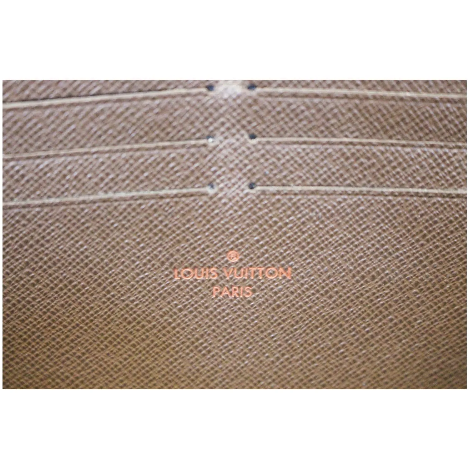 LOUIS VUITTON Damier Ebene Zippy Wallet Brown