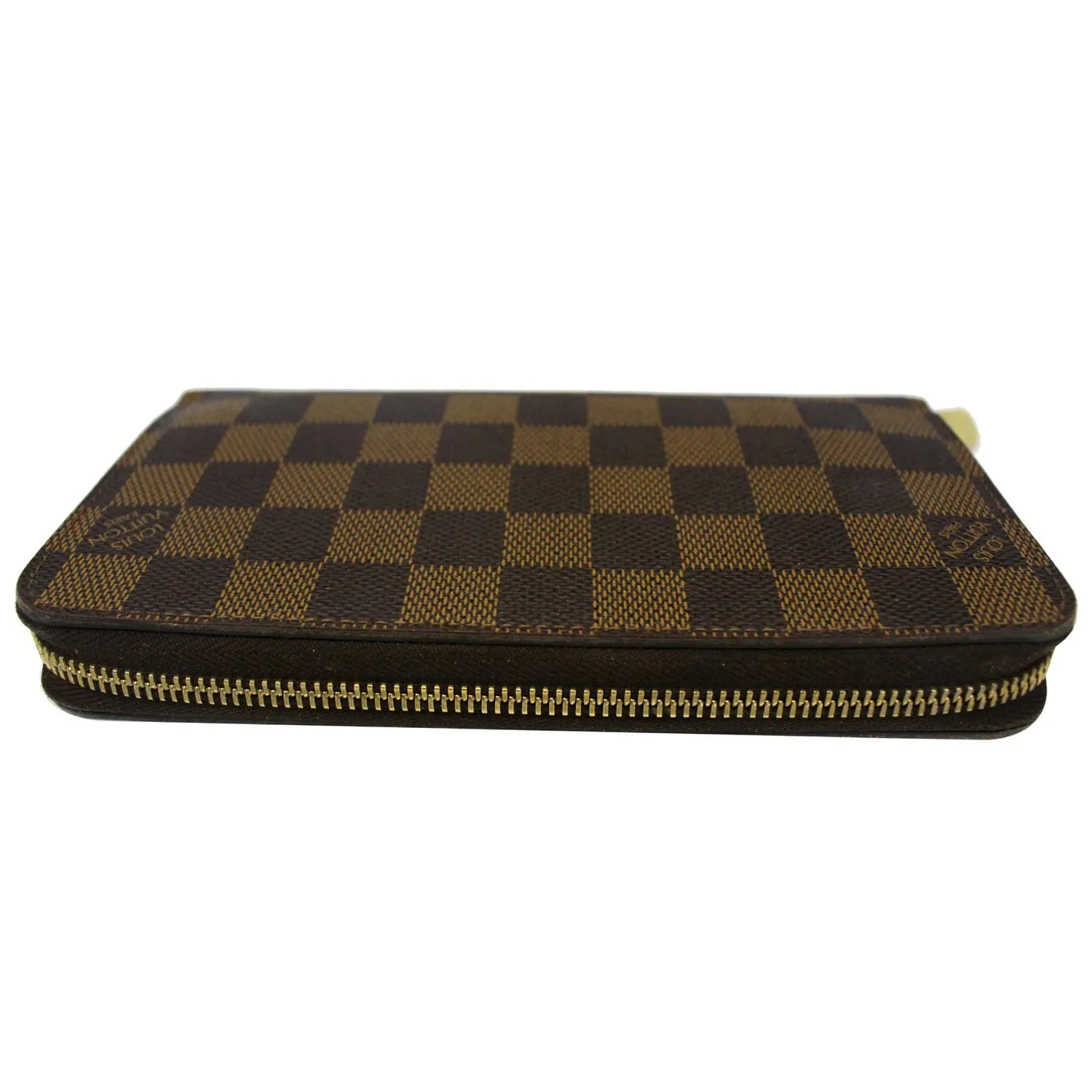 LOUIS VUITTON Damier Ebene Zippy Wallet Brown