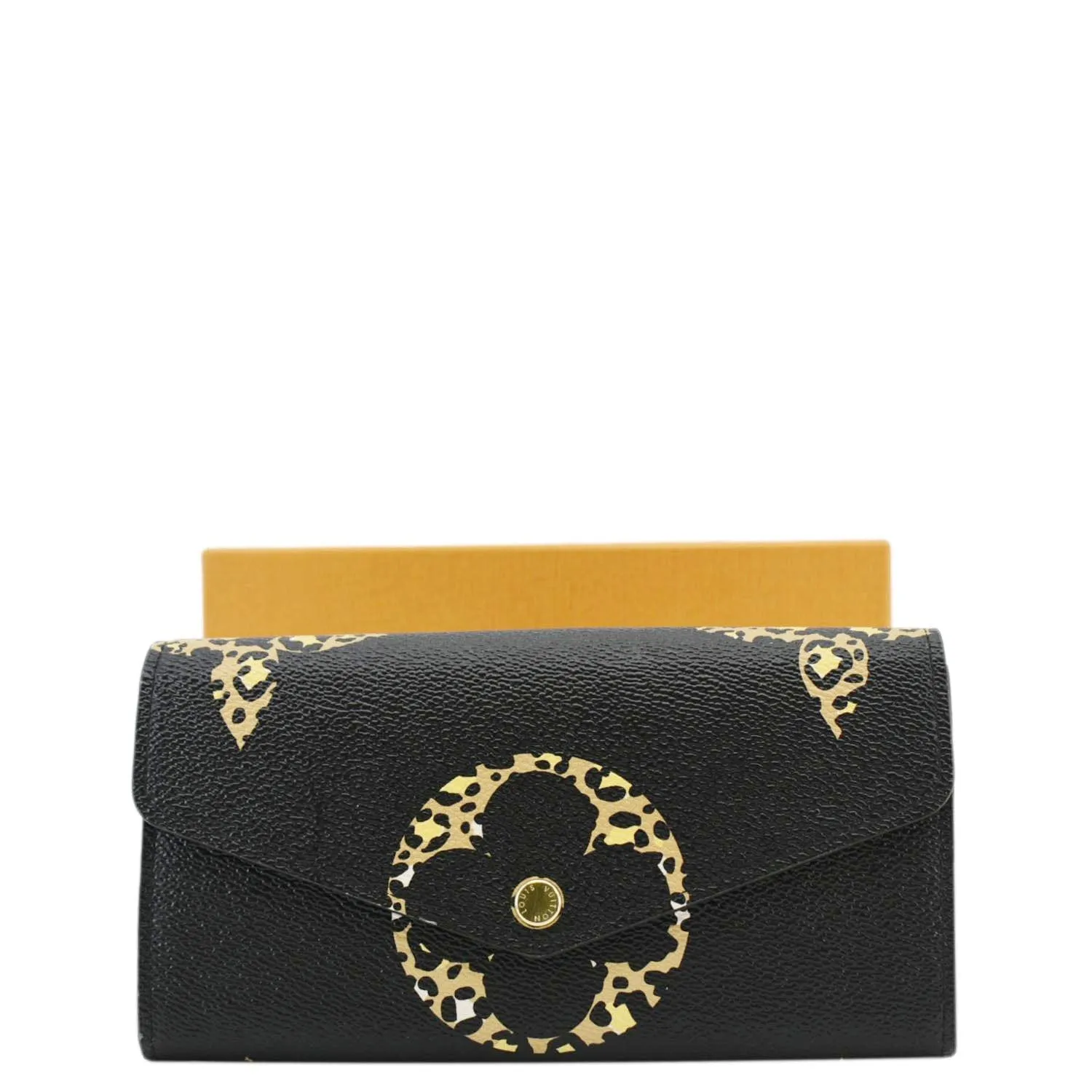 LOUIS VUITTON Giant Jungle Sarah Leather Wallet Black