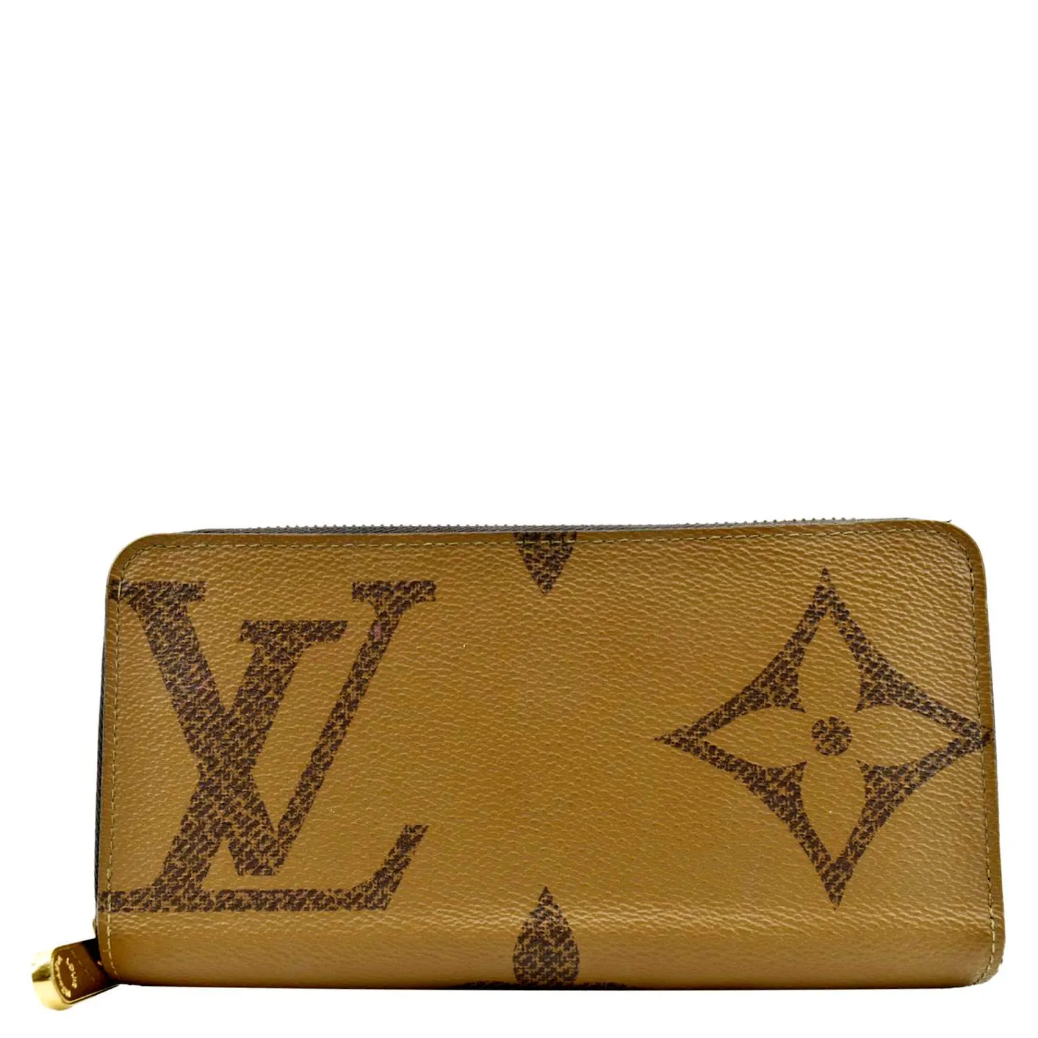 LOUIS VUITTON Giant Monogram Reverse Zippy Wallet Brown