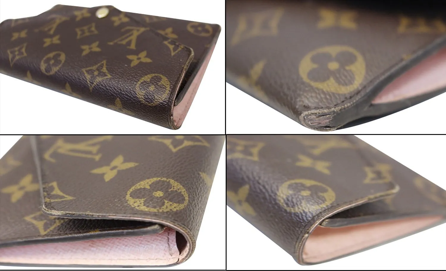LOUIS VUITTON Jeanne Monogram Canvas Wallet Rose Ballerine