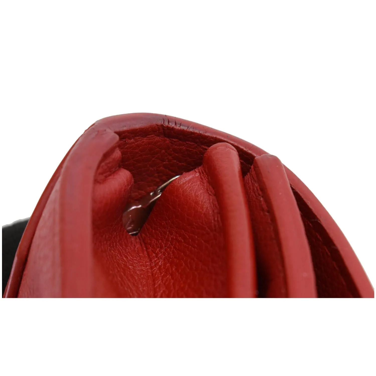 LOUIS VUITTON Lockme II Calfskin Leather Wallet Red