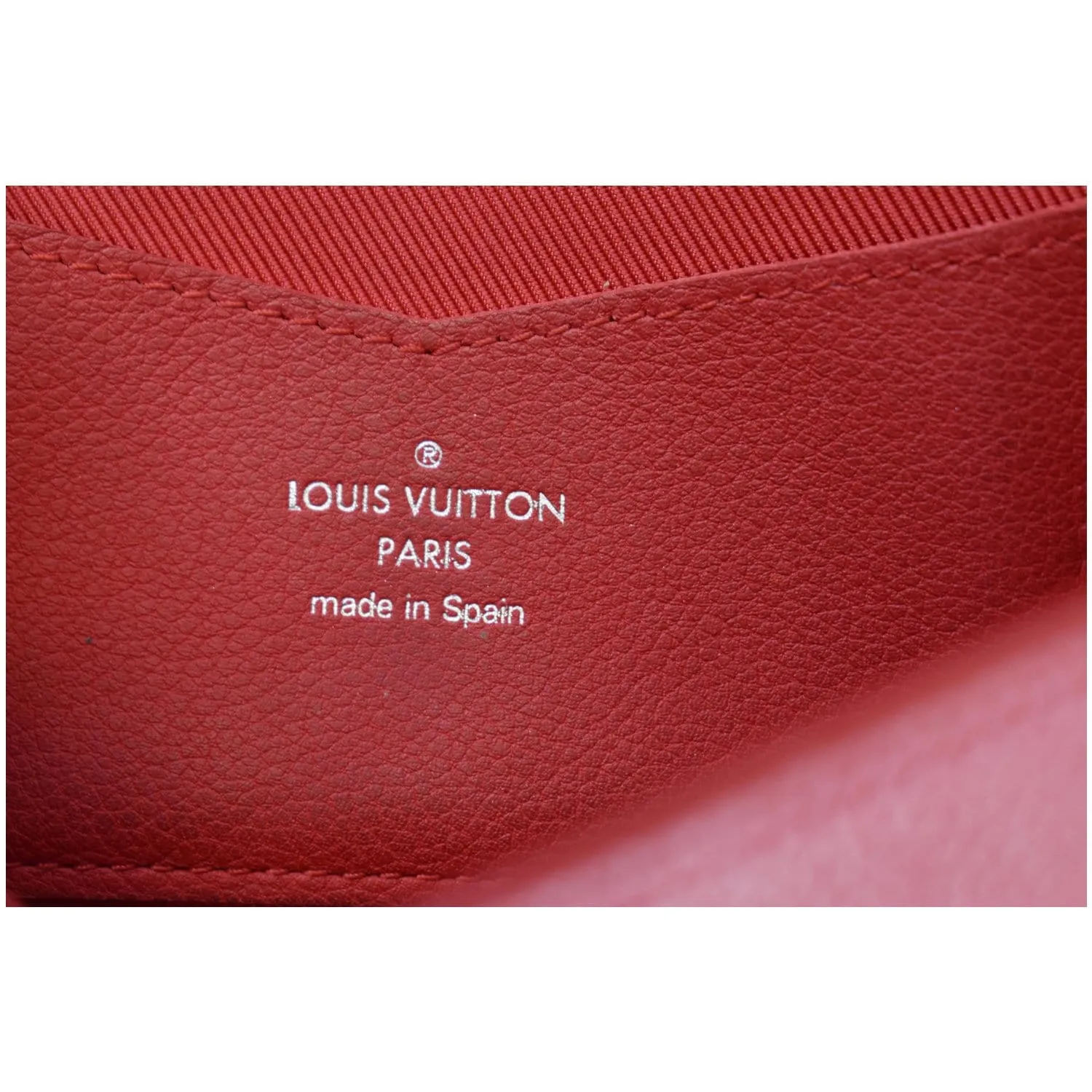 LOUIS VUITTON Lockme II Calfskin Leather Wallet Red