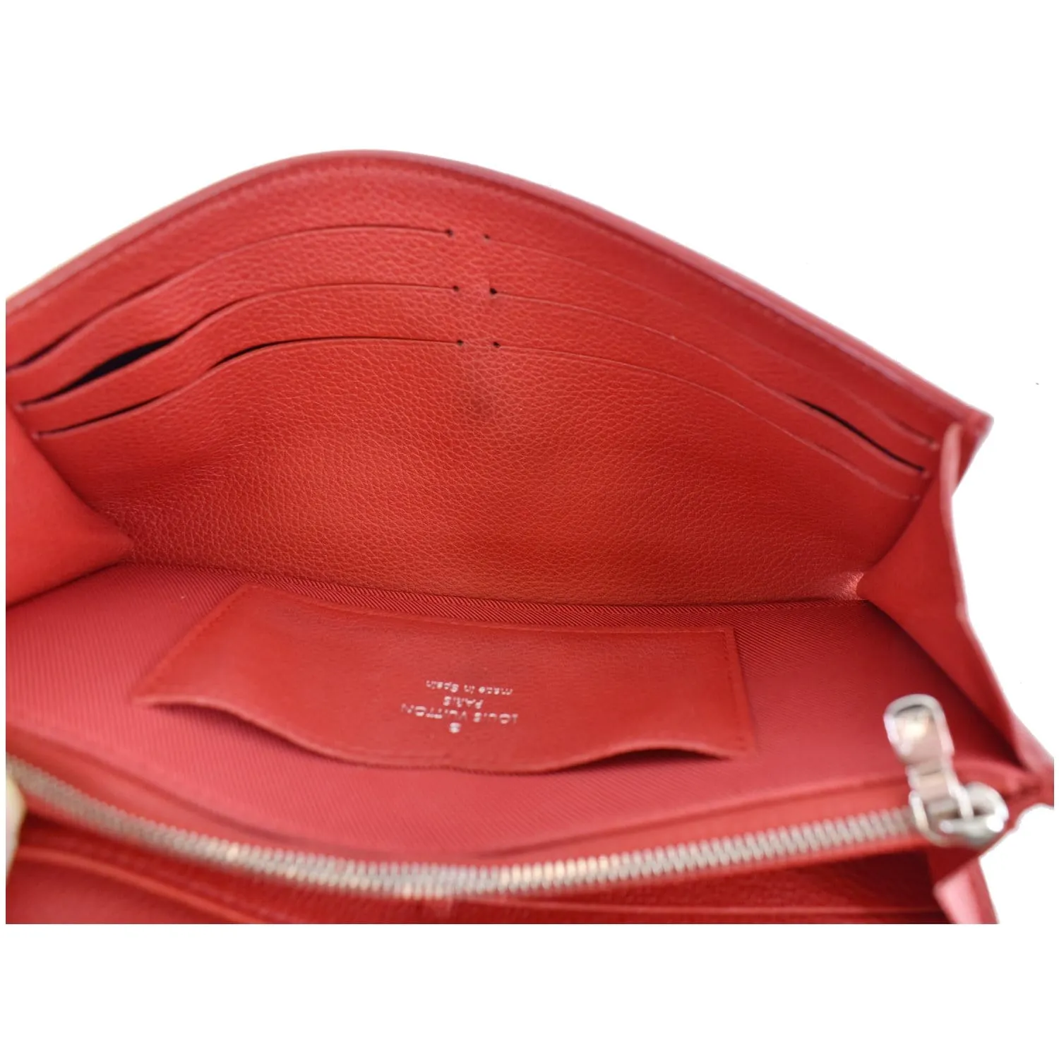 LOUIS VUITTON Lockme II Calfskin Leather Wallet Red