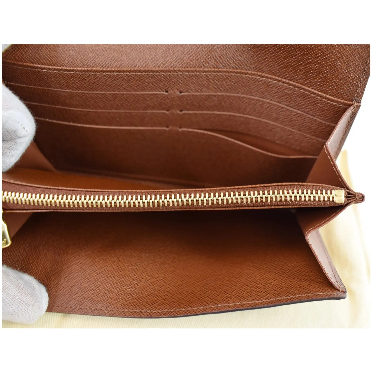 LOUIS VUITTON Monogram Canvas Sarah Wallet Brown