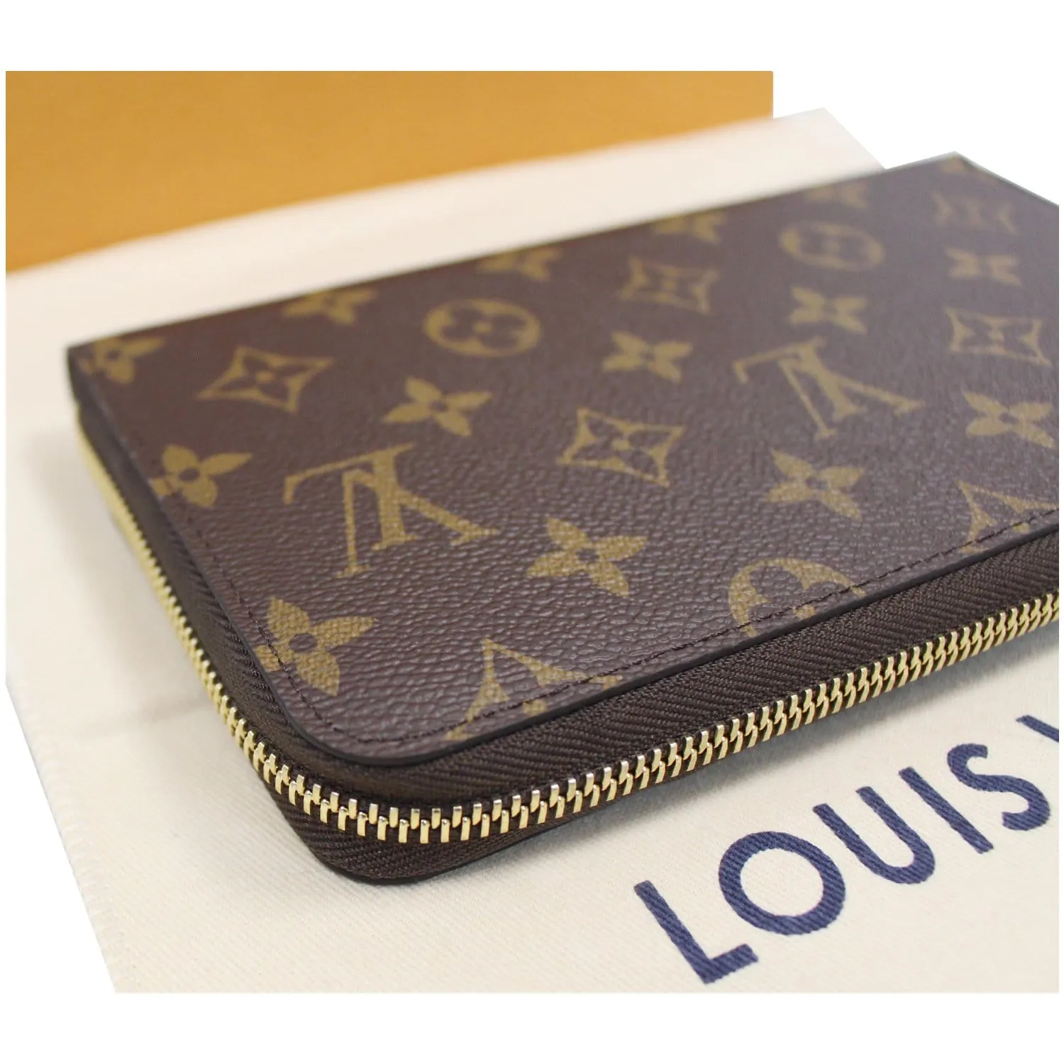 LOUIS VUITTON Monogram Canvas Zippy Long Wallet Brown