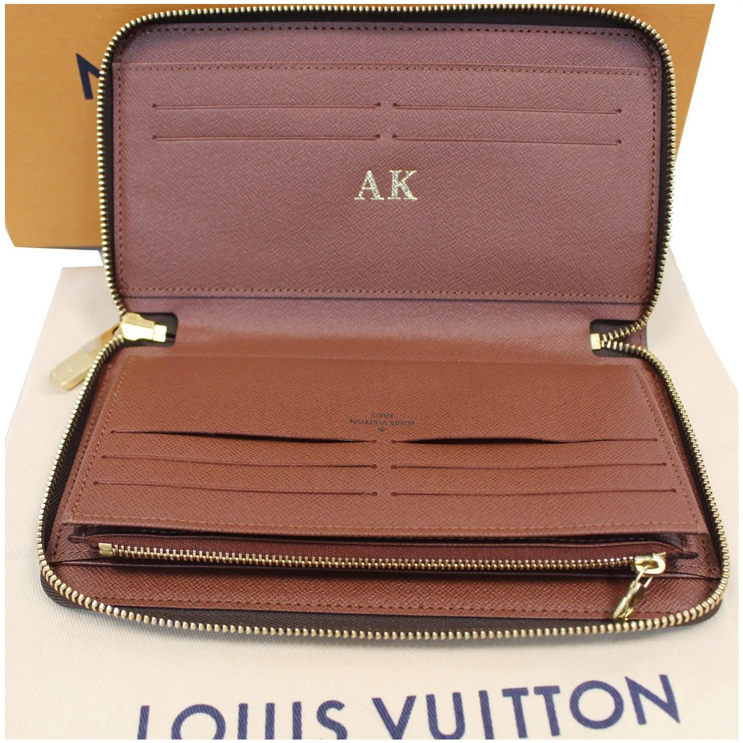LOUIS VUITTON Monogram Canvas Zippy Long Wallet Brown