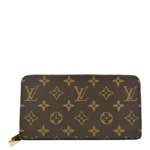 LOUIS VUITTON Monogram Canvas Zippy Wallet Brown