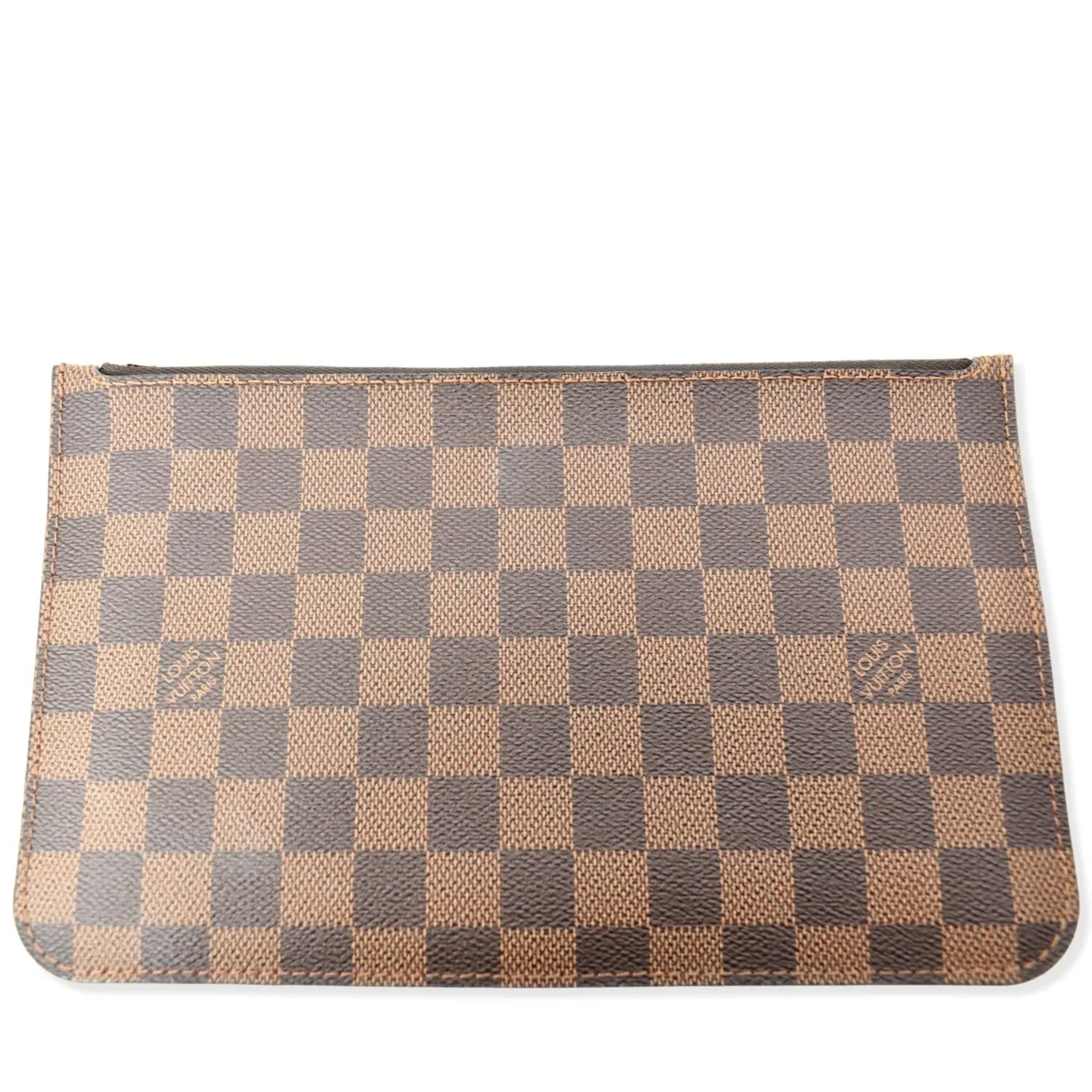 LOUIS VUITTON  Neverfull Damier Ebene Pochette Wristlet Pouch Brown