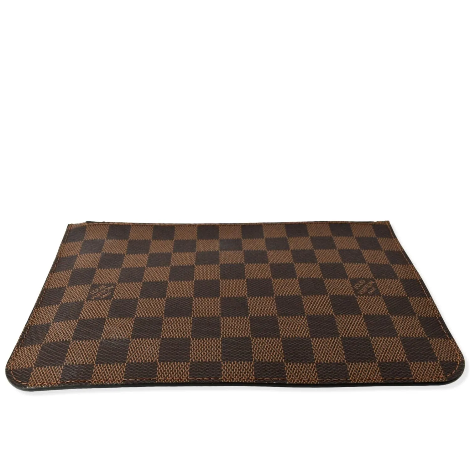 LOUIS VUITTON  Neverfull Damier Ebene Pochette Wristlet Pouch Brown