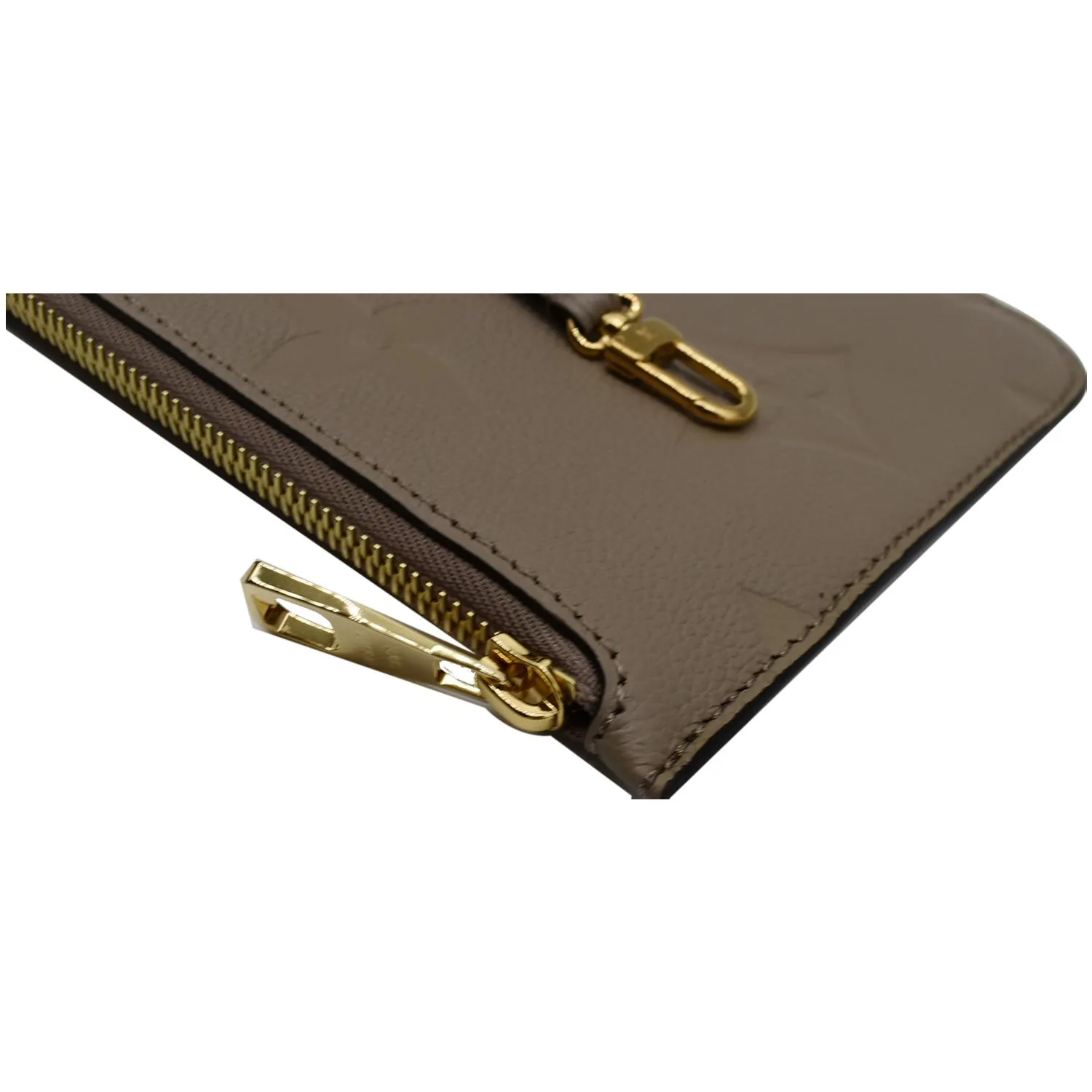LOUIS VUITTON Neverfull MM Empreinte Monogram Pochette Wristlet Beige
