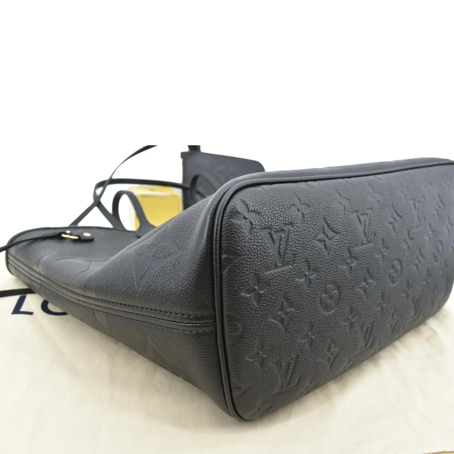 LOUIS VUITTON Neverfull MM Monogram Empreinte Tote Bag Black