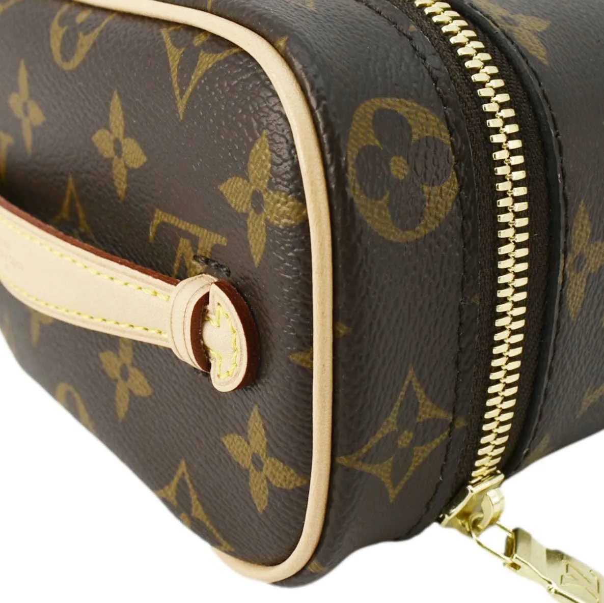 LOUIS VUITTON Nice Mini Monogram Canvas Toiletry Pouch Brown